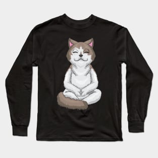 Beautiful tomcat at yoga Long Sleeve T-Shirt